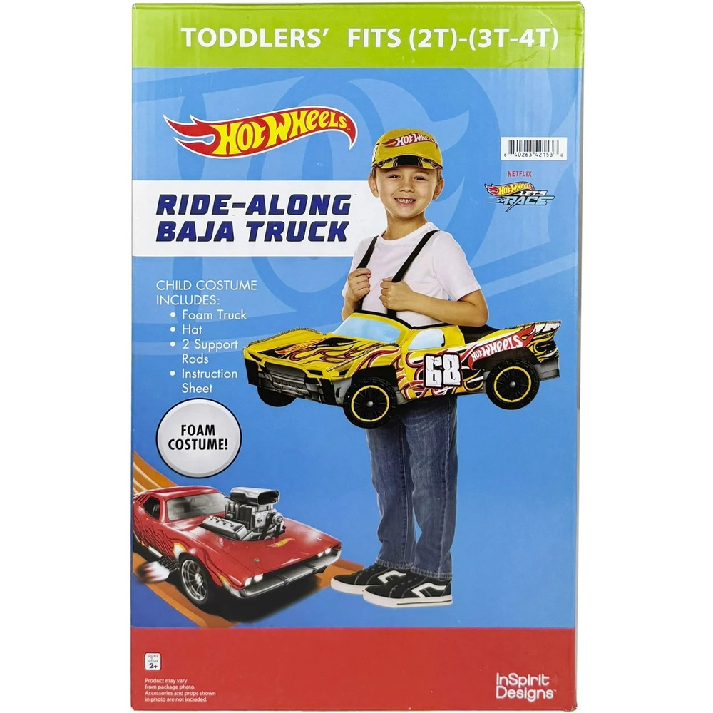Hot Wheels "Ride Along Baja Truck" Halloween‎ Costume Toddler Sz 2T-4T NEW